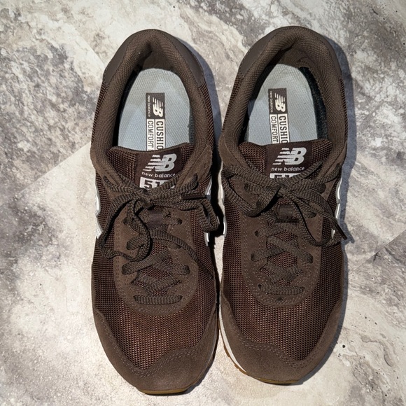 New Balance Men's Dark Brown and White Sneakers - Picture 2 of 4